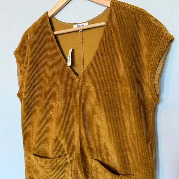 NWT Madewell Oversized Corduroy Button-Accent Mini Dress - Picture 5 of 13